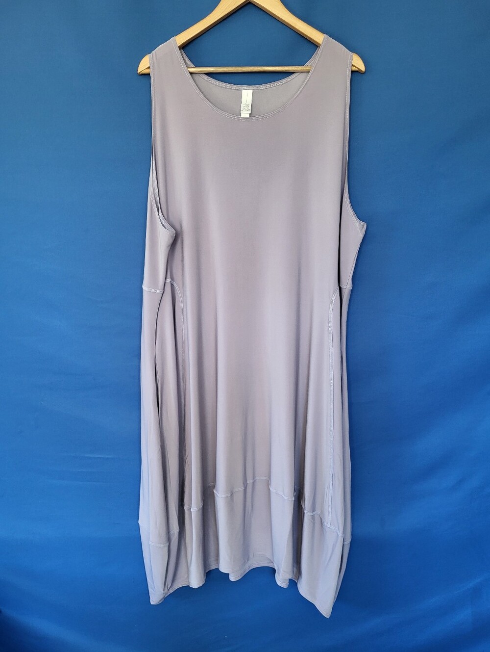 Marla Wynne 3X Lilac Purple Matte Jersey Midi Long Dress With Pockets